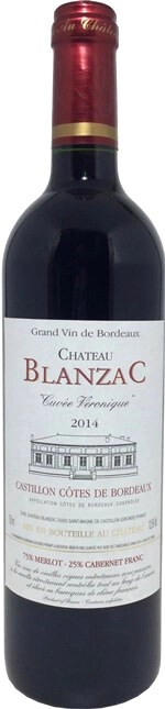 Вино Chateau Blanzac, "Cuvee Veronique", Castillon Cotes de Bordeaux AOC