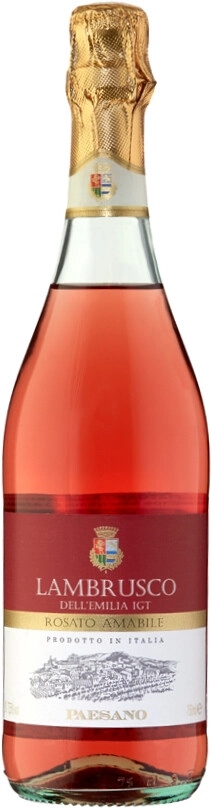 Игристое вино "Paesano" Lambrusco Rosato Amabile, Emilia IGT